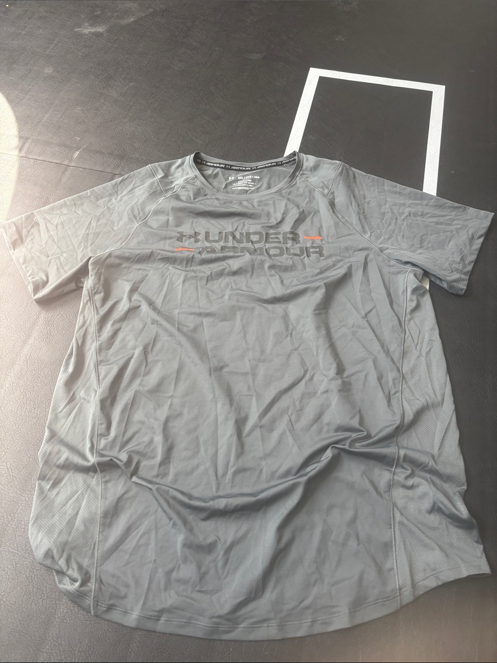 Under Armour Gray Short Sleeve Performance Tee with Logo Accents